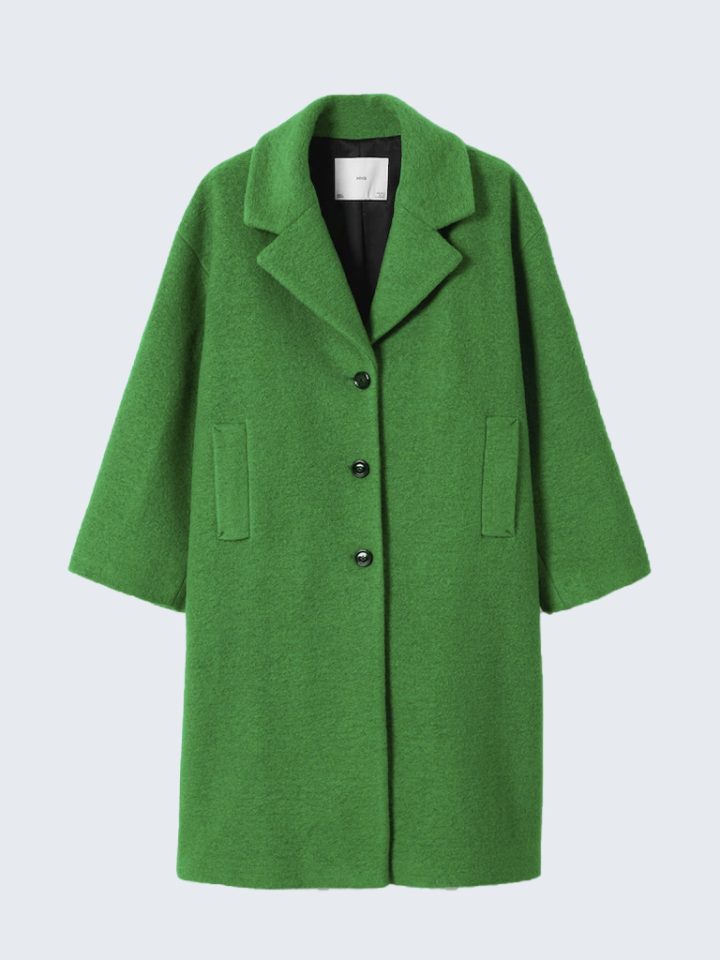 зеленое пальто mango