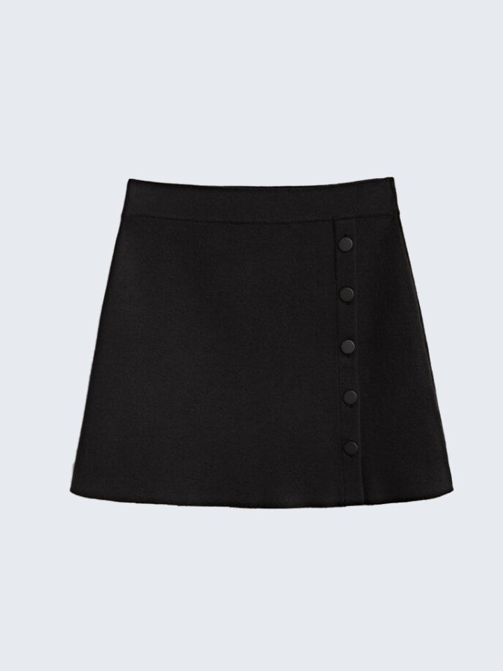 базовая черная мини юбка massimo dutti