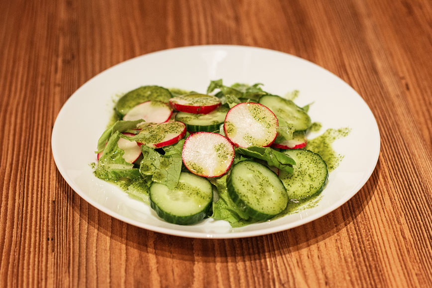 салаты без майонеза: салат с зелёным маслом
