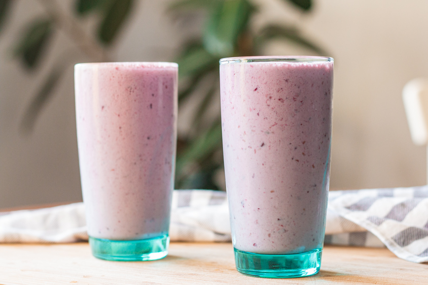 smoothies with berries and milk