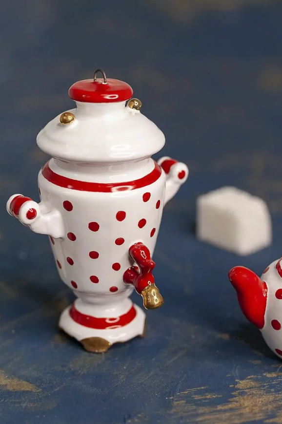 Ёлочная игрушка «Самовар» Ярославская керамическая мануфактура