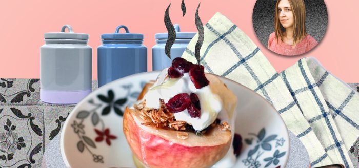 Recept nedeli: zapechyonye yabloki s ovsyankoj i klyukvoj