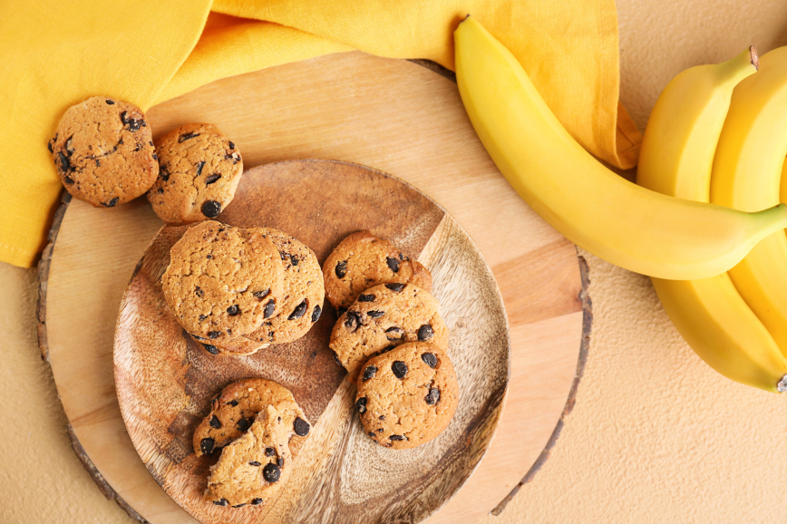 Amerikanskoe pechen'e iz orekhovoj pasty s bananami i semenami chia