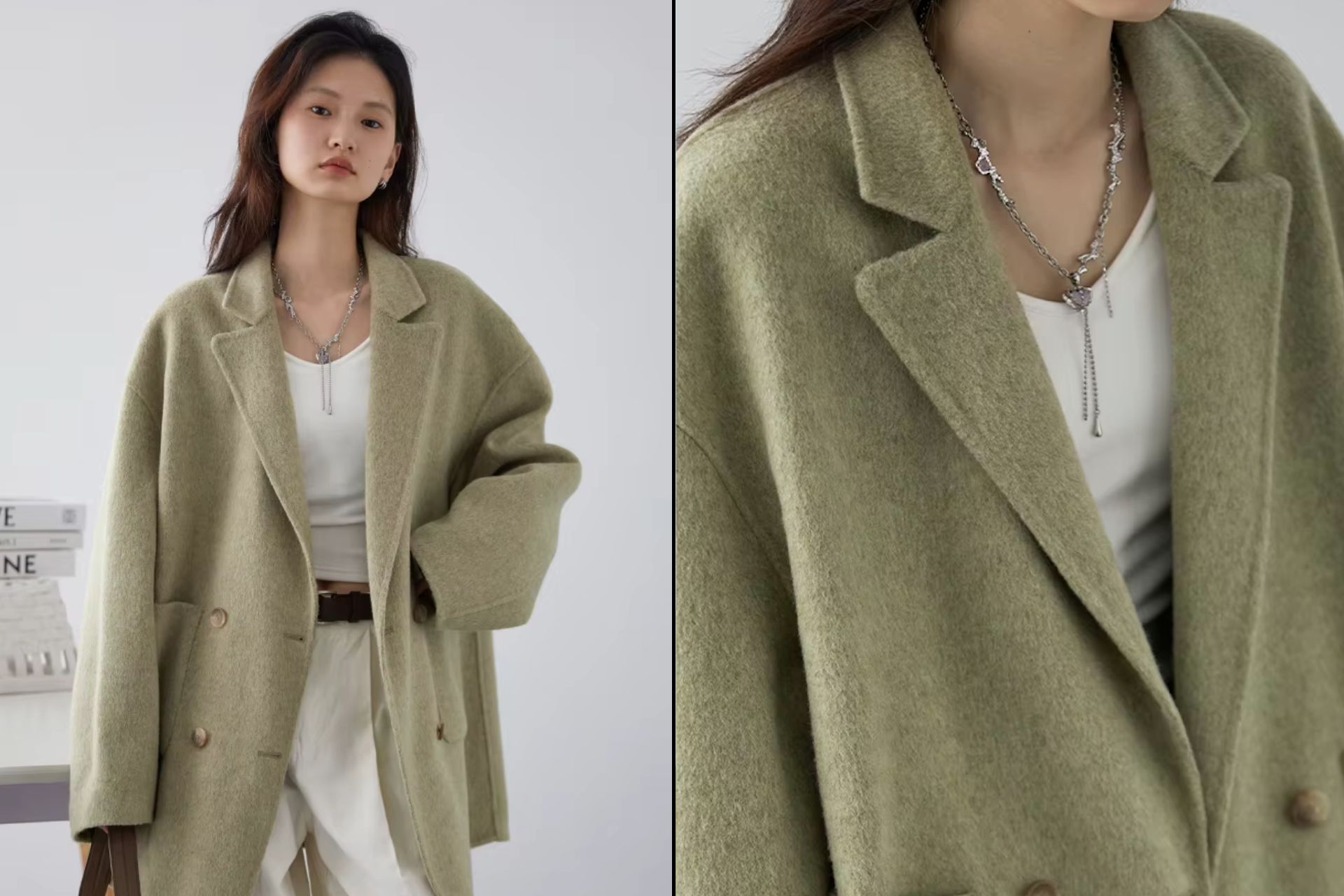 Стильное пальто-пиджак из шерсти CHIC VEN